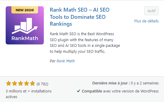 La page d'installation de RankMath SEO dans WordPress