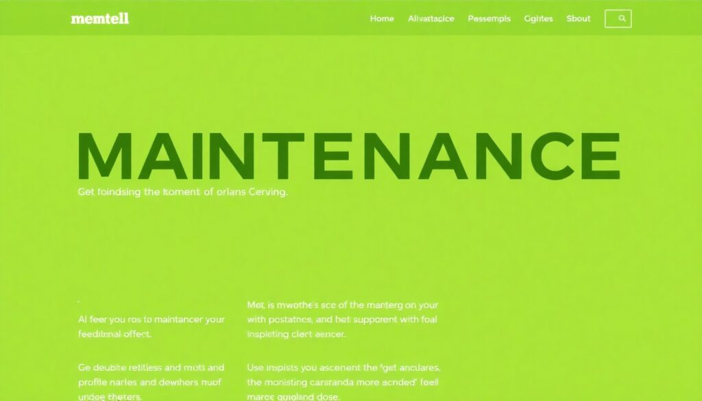 La maintenance efficace affichée sur une page web