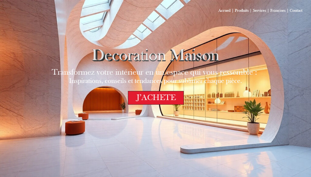 Site e-commerce de décoration maison ayant un design moderne