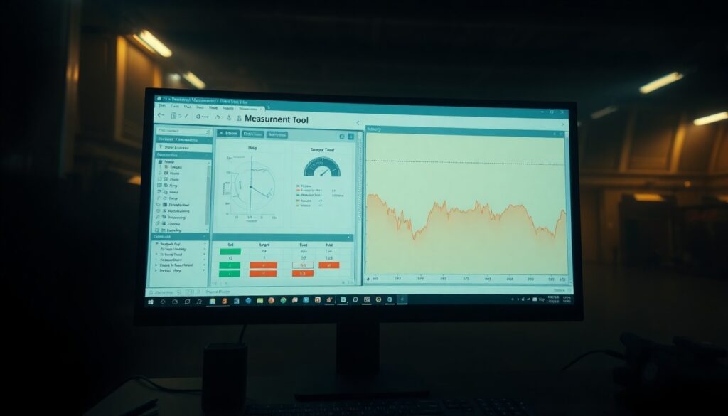 Outil de mesure affiché sur un écran PC