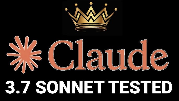 Image avec une couronne et le texte "Claude 3.7 Sonnet Tested". Cela suggère que Sonnet 3.7 est le roi des IA qui aident les développeurs web